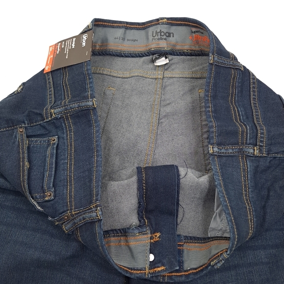 Urban Pipeline Men's Jeans Dark Wash Blue Straight Ultra Flex Stretch - Sz 44x30 - Picture 8 of 10